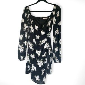 Black & Floral Dress - Size XS